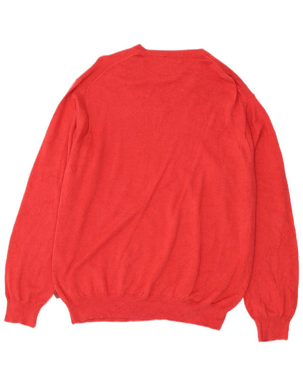 Izod Herre V-hals sweater XL Rød Bomuld