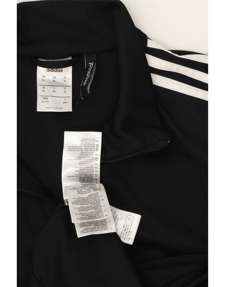 Adidas Herre Climacool Pullover med lynlås-hals Træningsdragt Top XL Sort Colourblock