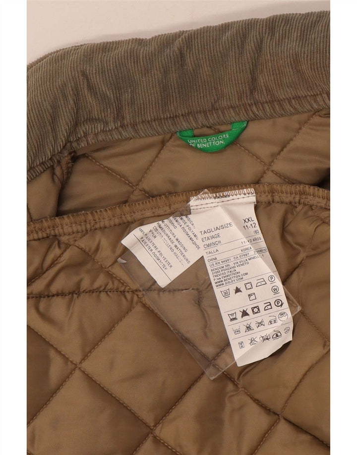 Benetton Boys Quiltet Jakke 11-12 År 2XL Beige Polyamid
