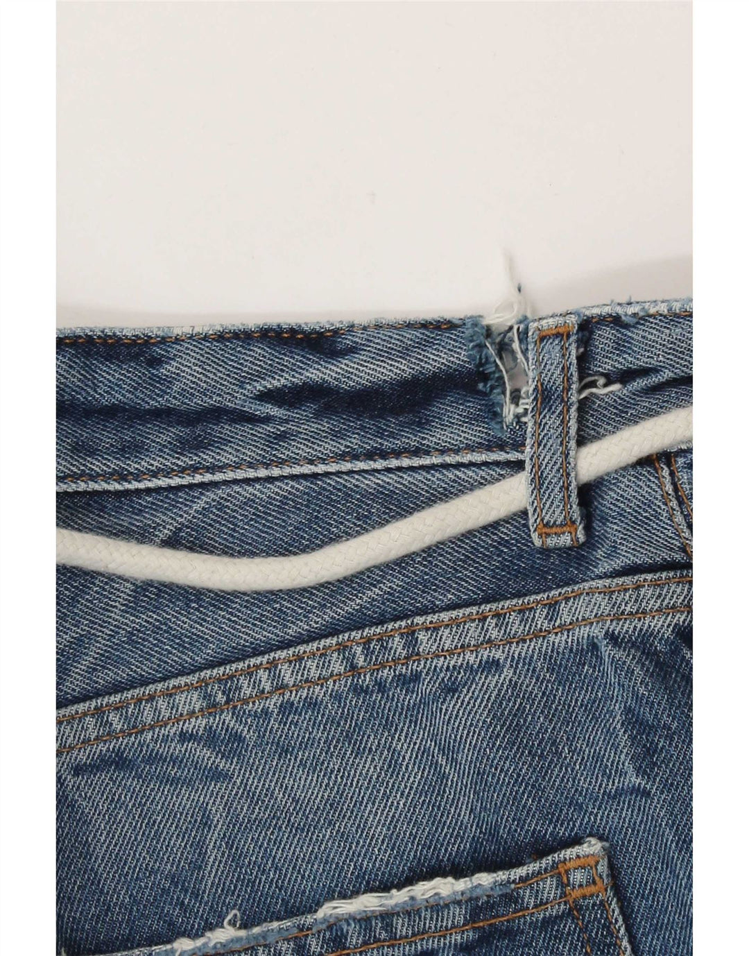 Zara Herre Distressed Denim Shorts EU 38 Small W30 Blue Cotton