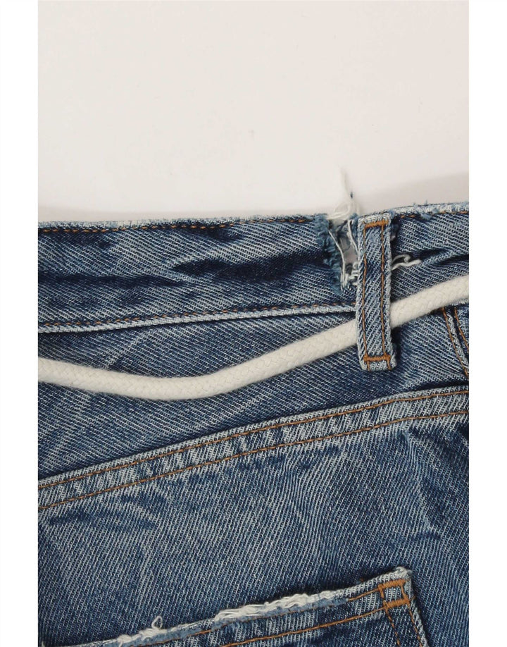 Zara Herre Distressed Denim Shorts EU 38 Small W30 Blue Cotton