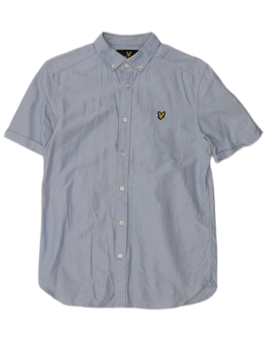 Lyle & Scott kortærmet herreskjorte lille blå bomuld