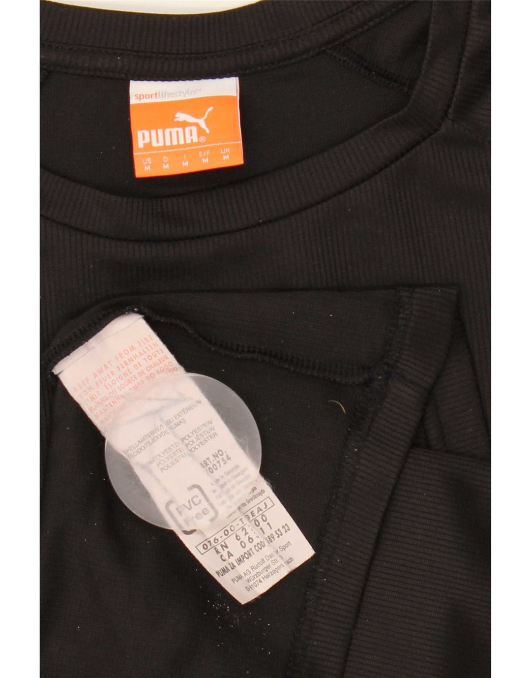 Puma Herre grafisk T-shirt Top Medium Sort Stribet Polyester