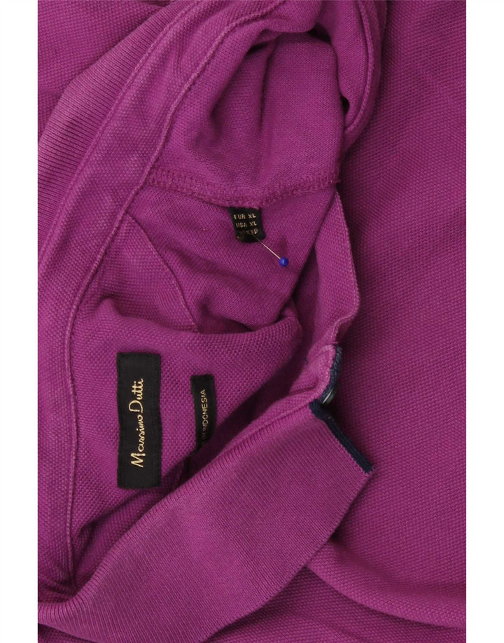 Massimo Dutti Herre Polo Shirt XL Lilla Bomuld