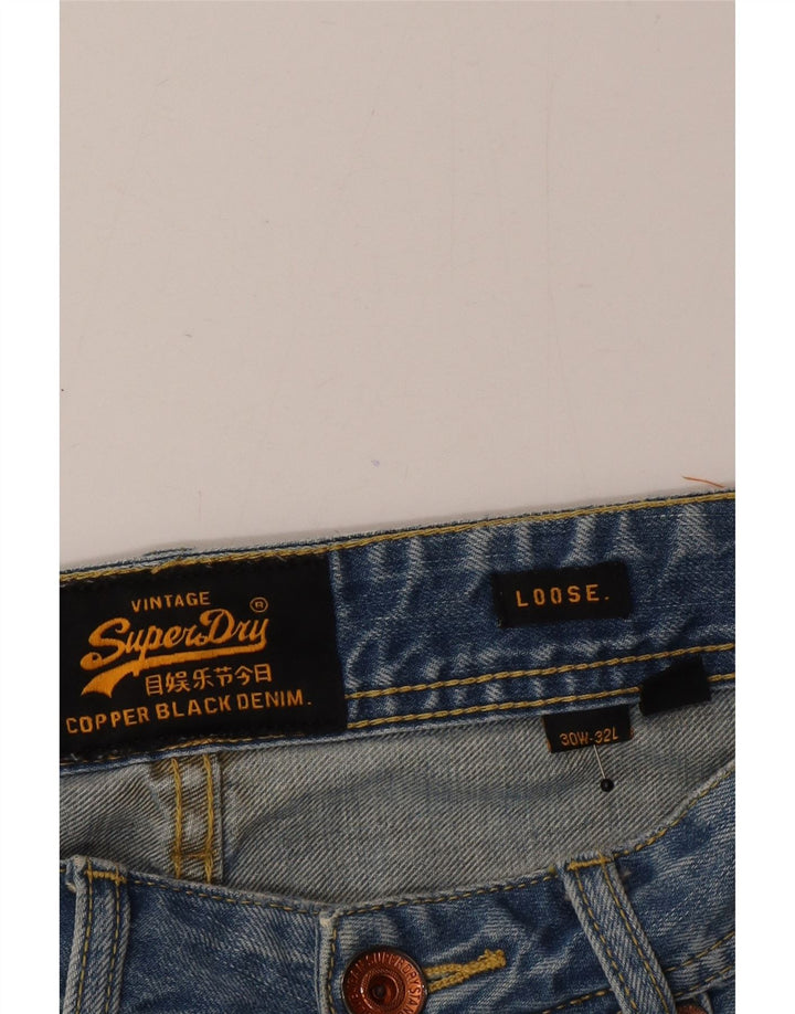 Superdry Løse jeans til mænd W30 L32 blå bomuld