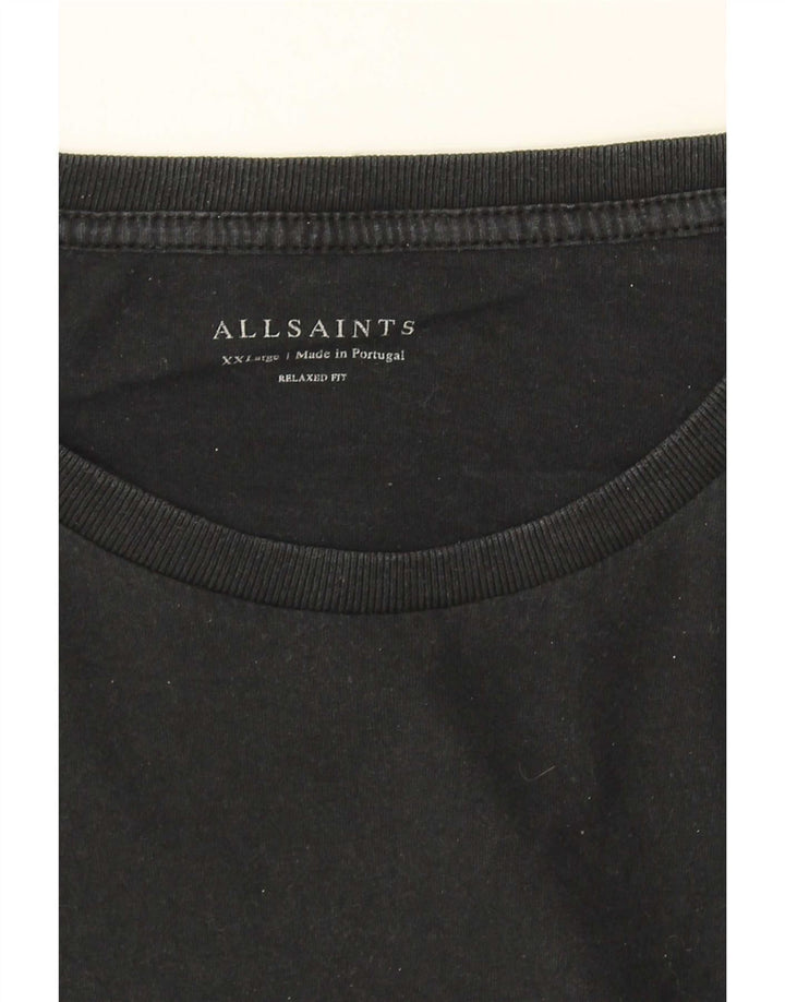 All Saints Herre Relaxed Fit Top Langærmet 2XL Sort Colourblock