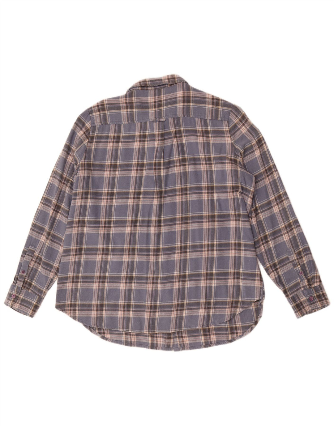 Fat Face Dame Flanell Shirt UK 12 Medium Blue Ternet Bomuld