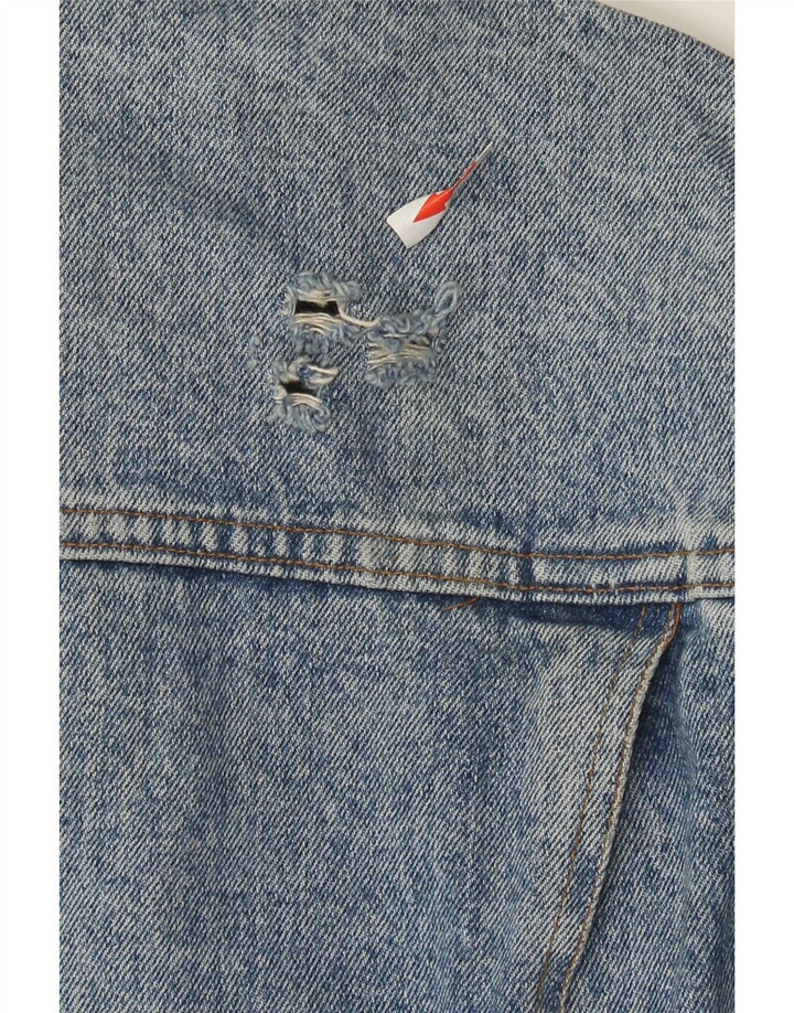 Jacob Cohen Herre Distressed Denim Jacket UK 42 XL Blå Bomuld