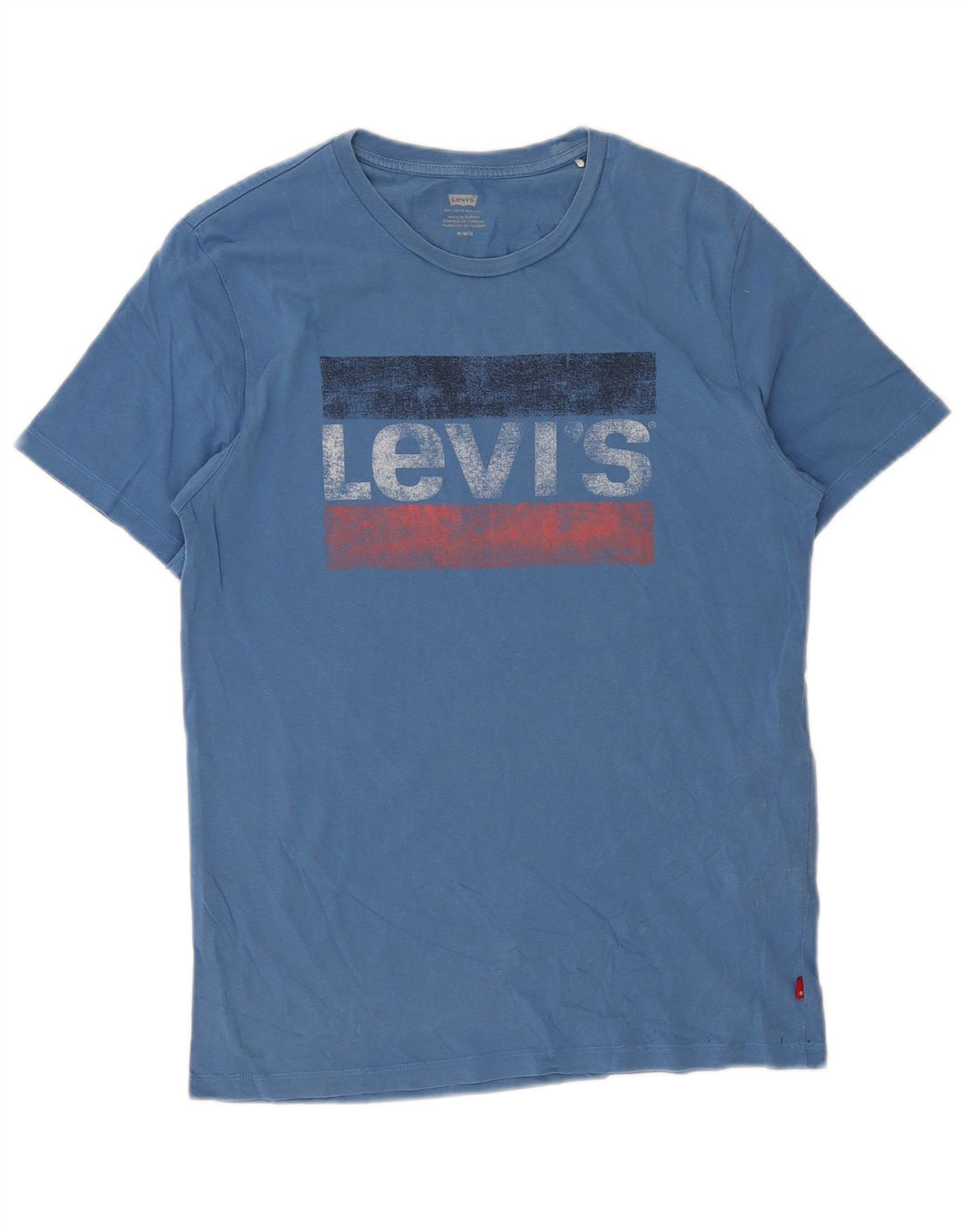 Levi's Herre grafisk T-shirt top mellemblå bomuld