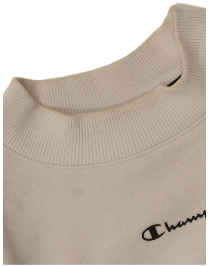 Champion Dame Grafisk Sweatshirt Jumper UK 14 Medium Sort Colourblock