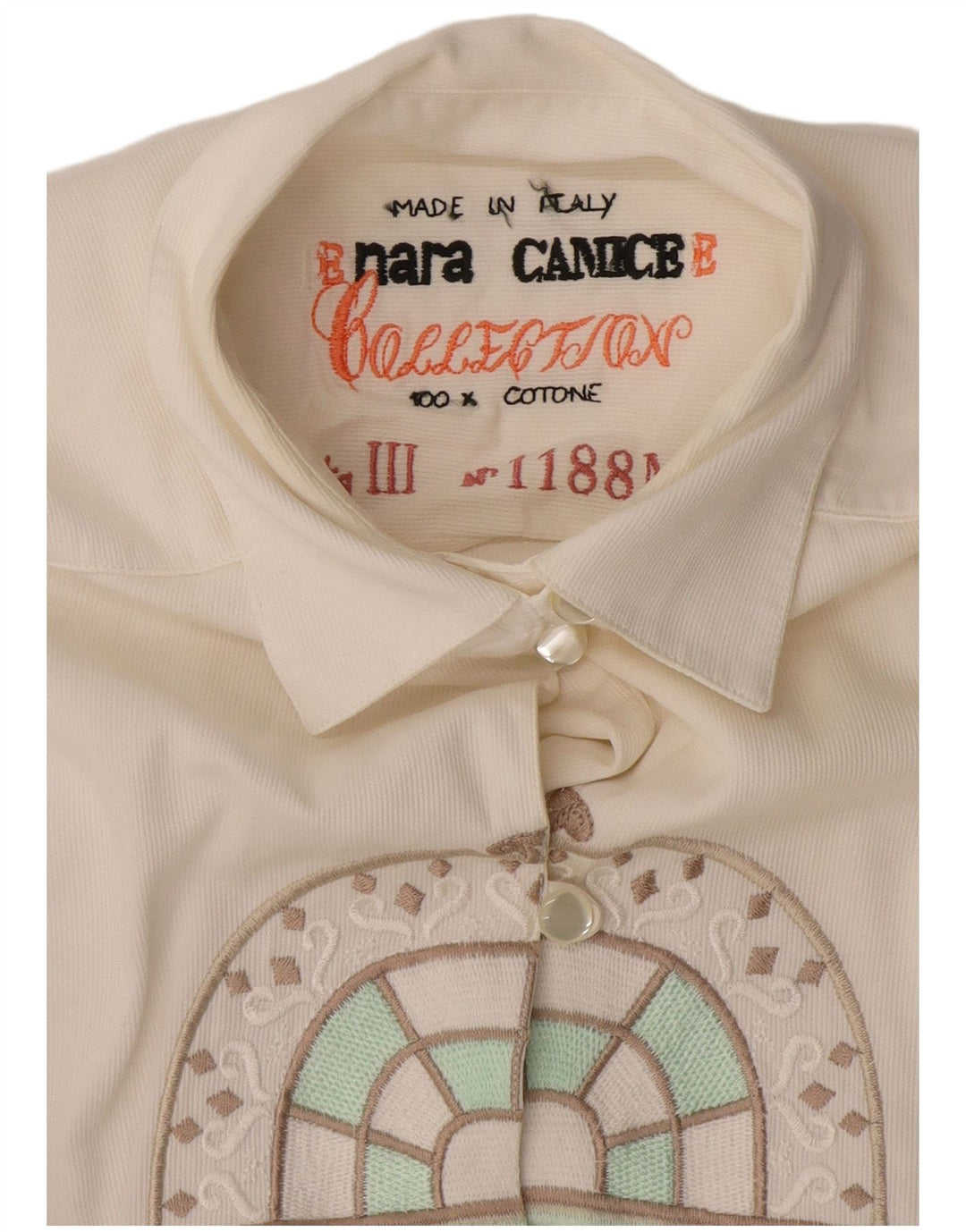 Enara Camice Grafisk skjorte til kvinder UK 14 Medium White Bomuld