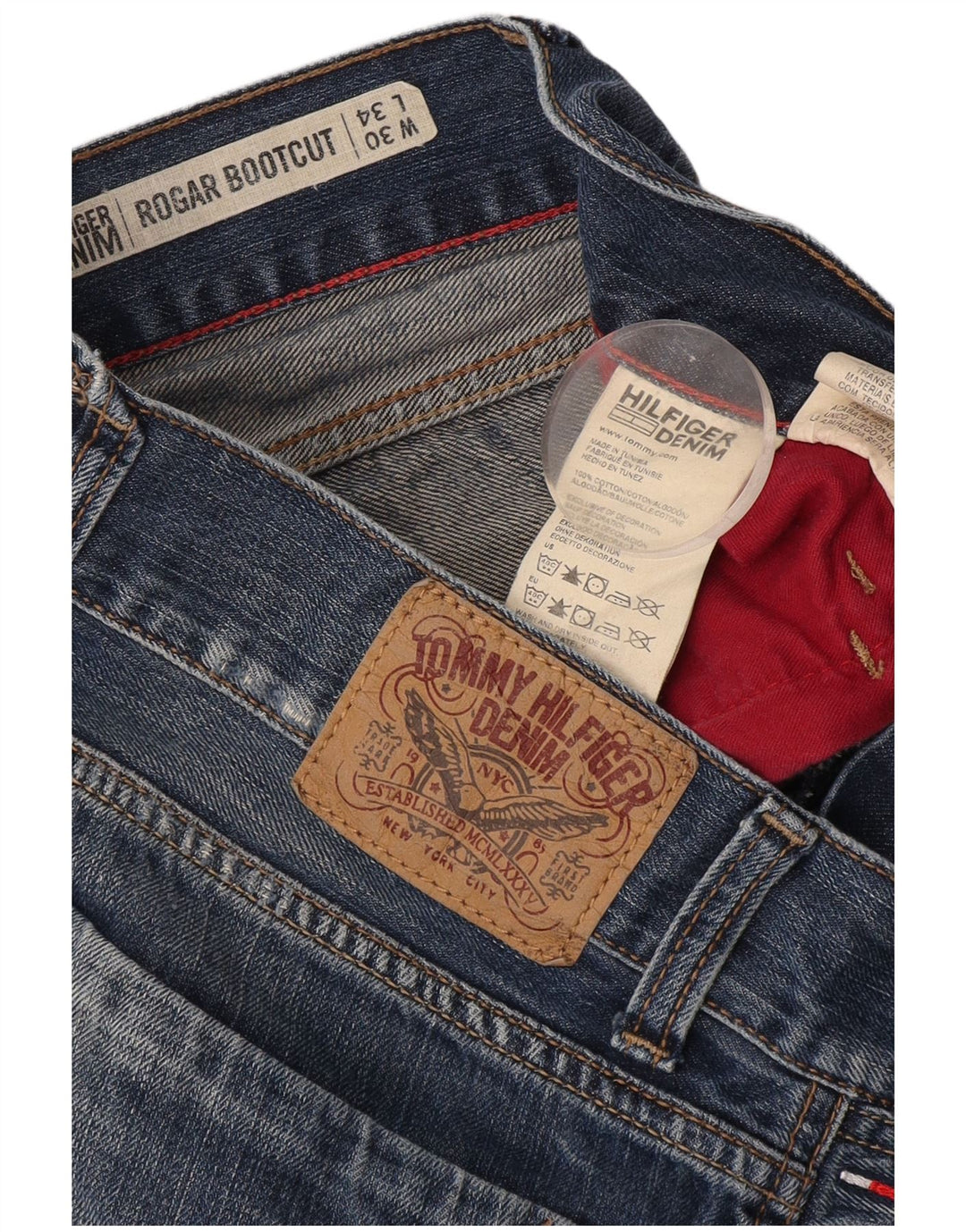 Tommy Hilfiger Dame Roger Bootcut Jeans W30 L34 Blå Bomuld