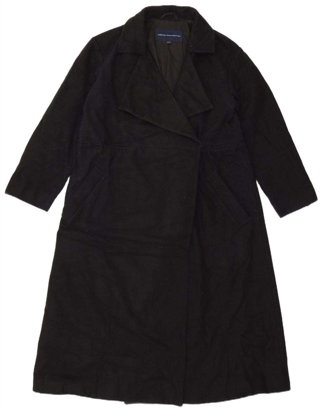 FRANSK FORBINDELSE Dame Oversized Open Overcoat UK 10 Small Black
