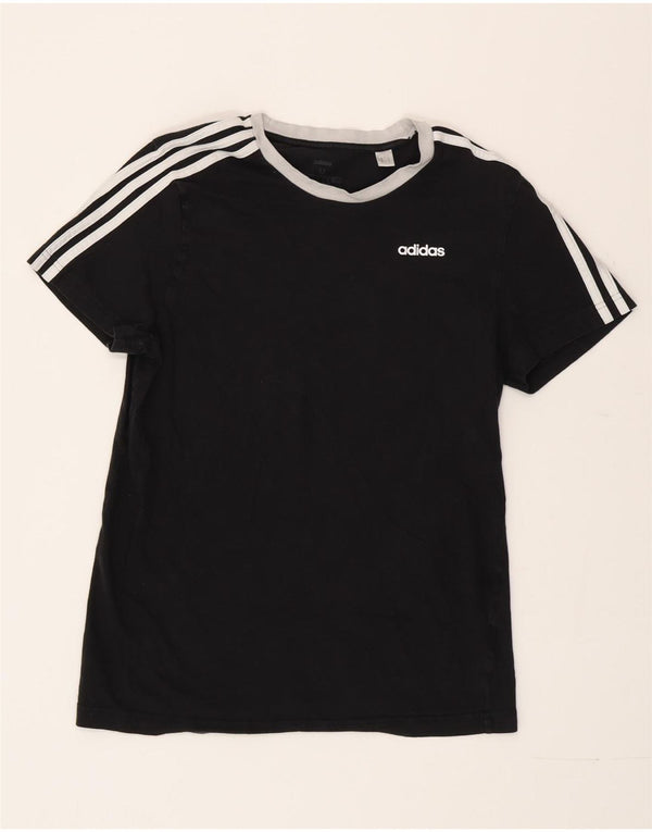 Adidas Dame Grafisk T-Shirt Top UK 12/14 Medium Sort
