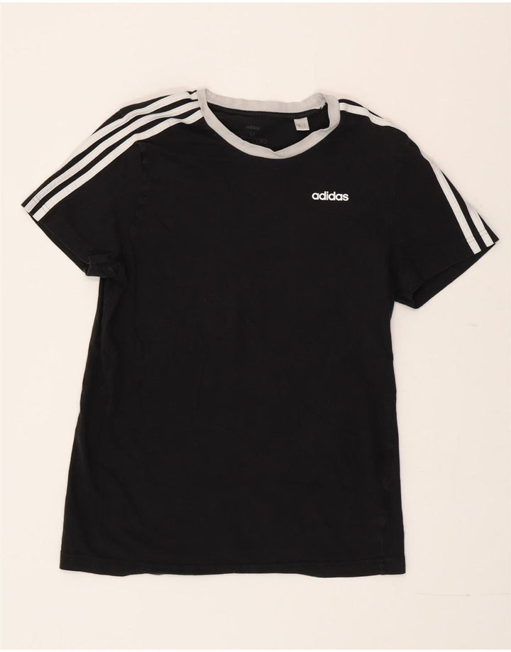Adidas Dame Grafisk T-Shirt Top UK 12/14 Medium Sort