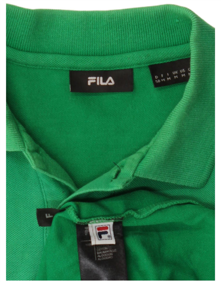 FILA Mens Polo Shirt Medium Green Cotton