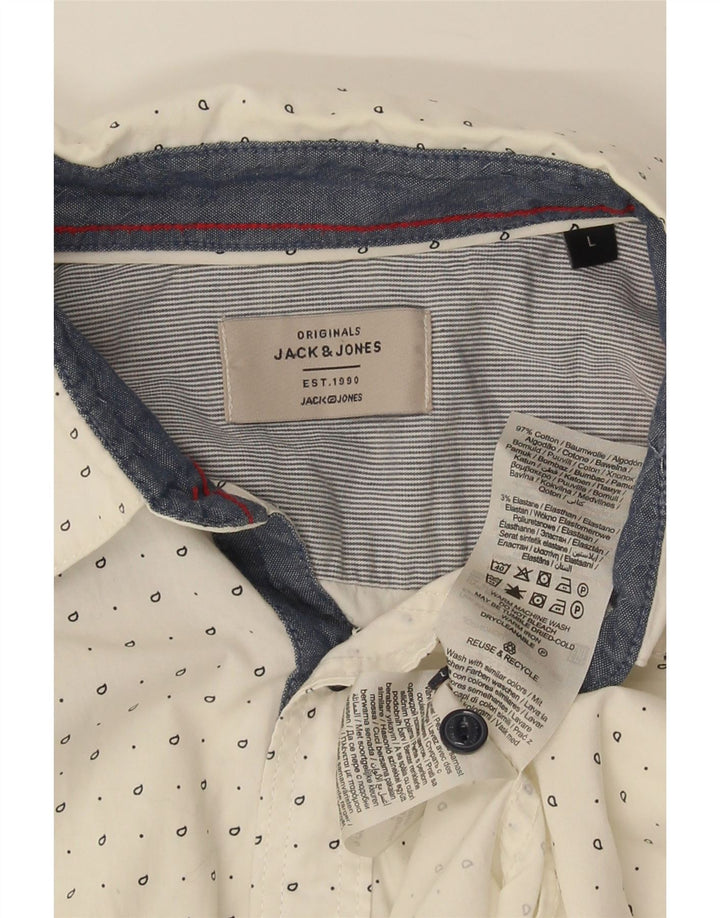 Jack & Jones herreskjorte stor hvid plettet bomuld