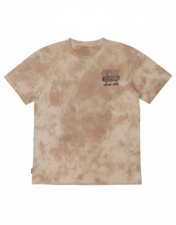 Element Herre Regular Fit Grafisk T-shirt Top XS Beige Tie Dye Bomuld