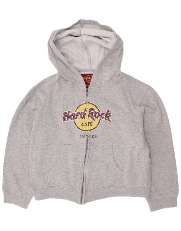 Hard Rock Cafe Girls Grafisk Hættetrøje Sweater med lynlås 10-11 År Stor Grå
