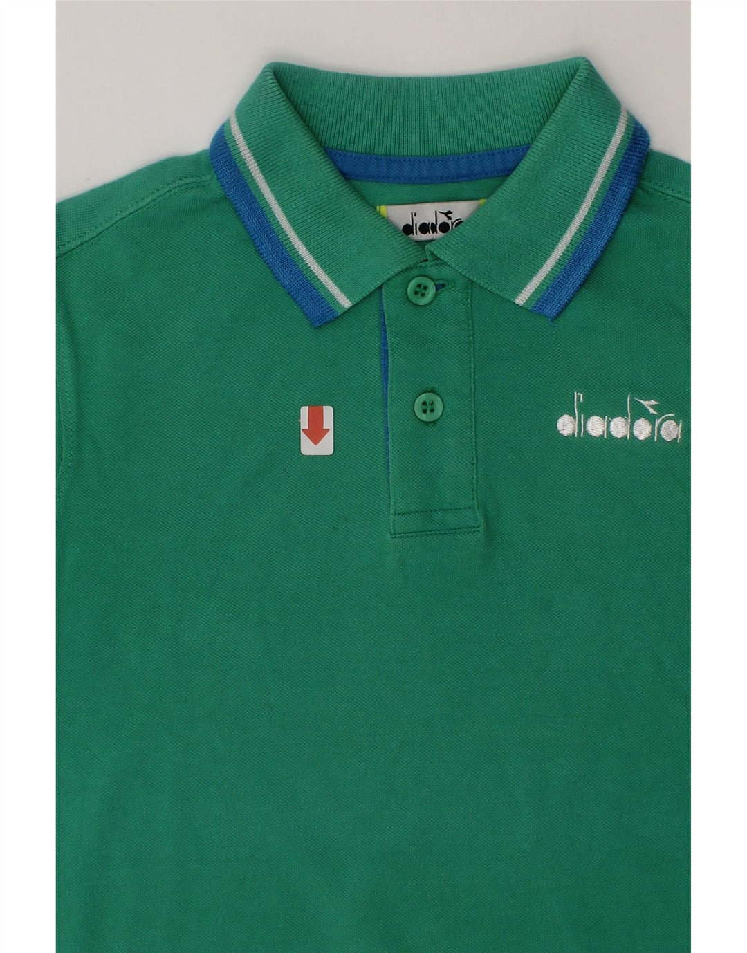 DIADORA Boys Polo Shirt 7-8 Years Green Cotton Vintage Diadora and Second-Hand Diadora from Messina Hembry 