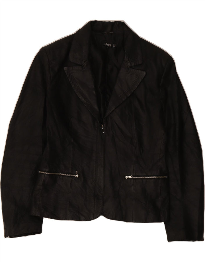 J.J.SCOTT Womens Leather Jacket EU 40 Medium Black Leather Vintage J.J.Scott and Second-Hand J.J.Scott from Messina Hembry 
