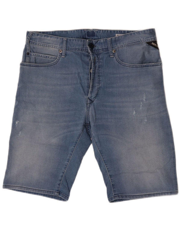 Replay Herre Denim Shorts W32 Medium Blue Bomuld