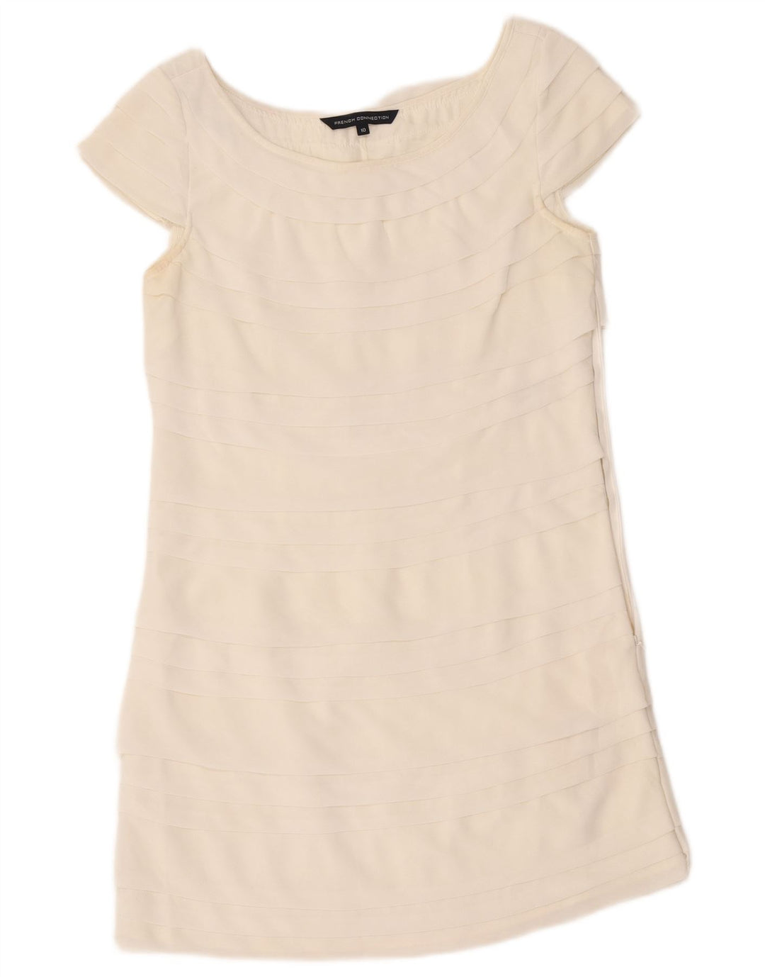 French Connection Kvinders trindelt kjole UK 10 Small White Polyester