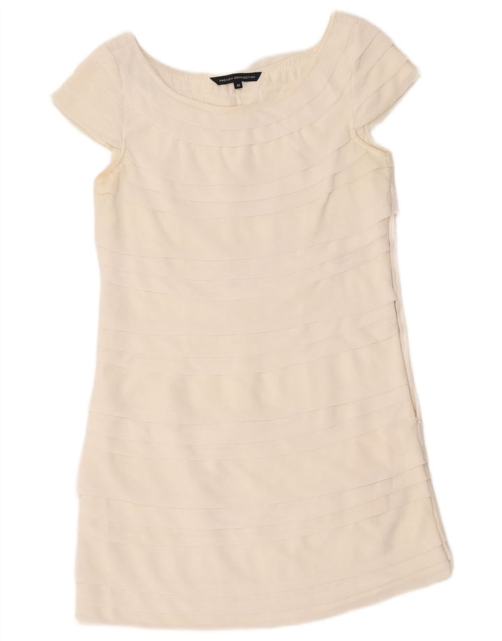 French Connection Kvinders trindelt kjole UK 10 Small White Polyester