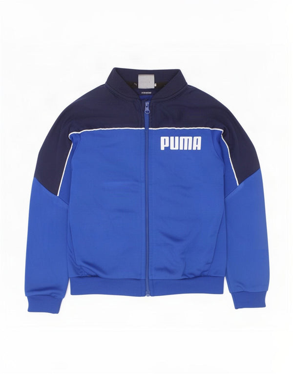 Puma Boys Grafisk træningsdragt Topjakke 2-3 år Blå Colourblock Polyester