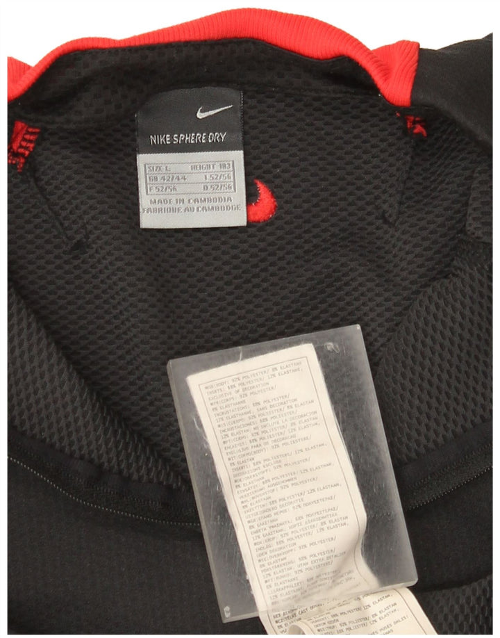 Nike herre lynlås-hals top langærmet UK 42/44 stor sort polyester
