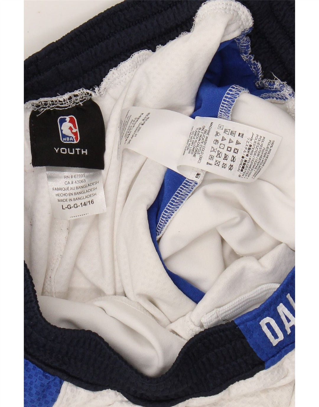 NBA Boys Dallas Mavericks sportsshorts 14-15 år Large White Colourblock