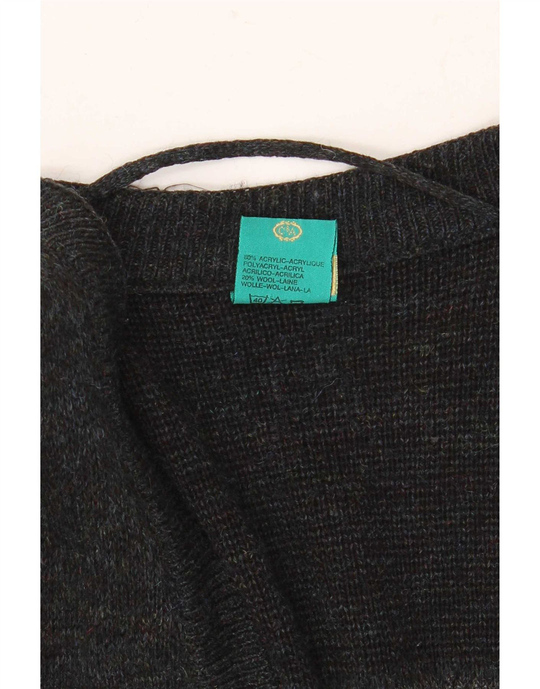 C&A Herre Canda Cardigan Sweater Large Navy Blue Fair Isle Akryl