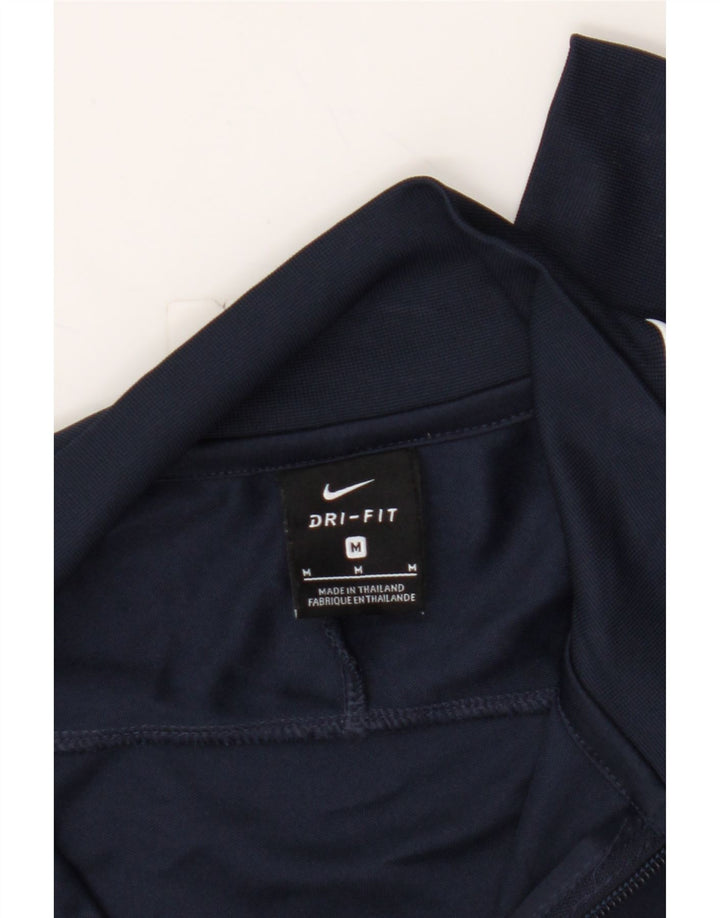 NIKE Mens Dri Fit Tracksuit Top Jacket Medium Navy Blue Colourblock Vintage Nike and Second-Hand Nike from Messina Hembry 