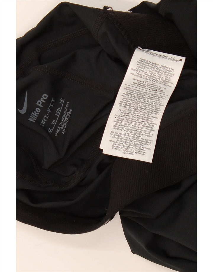 NIKE Dri Fit grafiske leggings til kvinder UK 4 XS sort polyester
