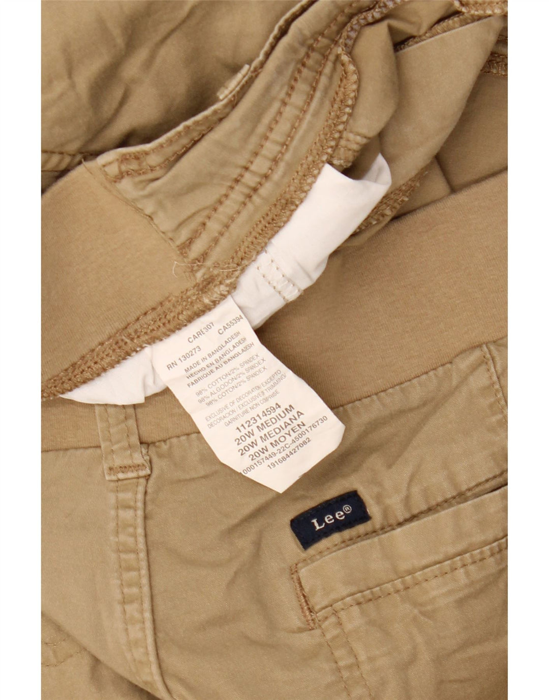 LEE Cargo Shorts til kvinder US 20 3XL W40 Beige Bomuld