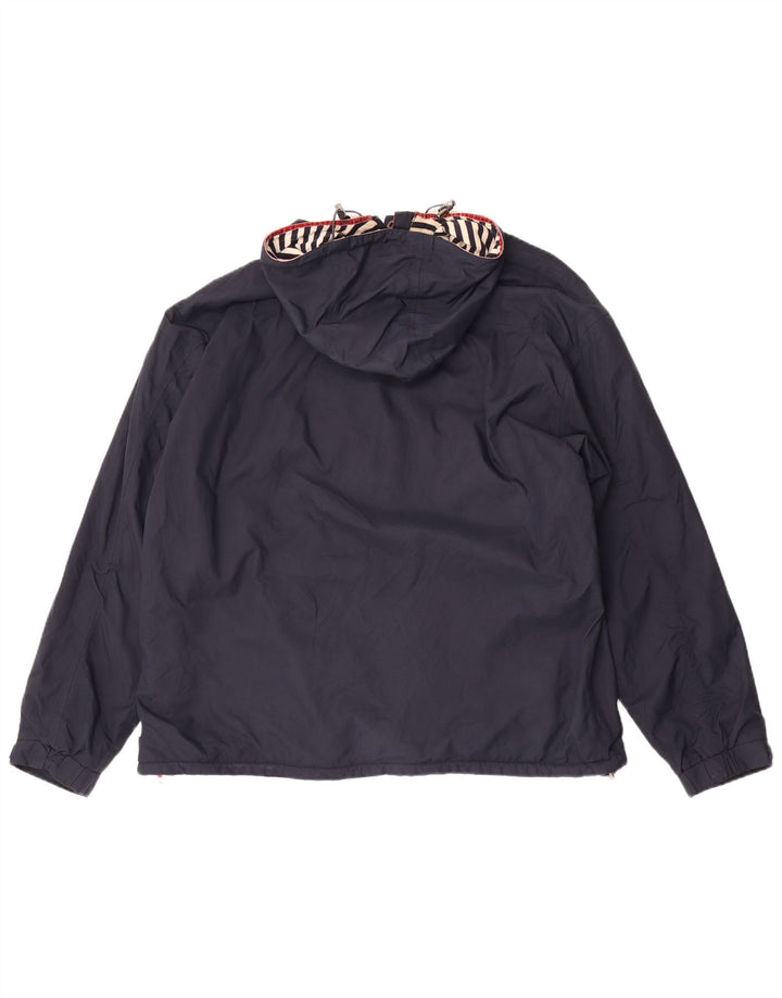 Joules Dame Hætte Oversized Anorak Jacket UK 16 Large Navy Blue