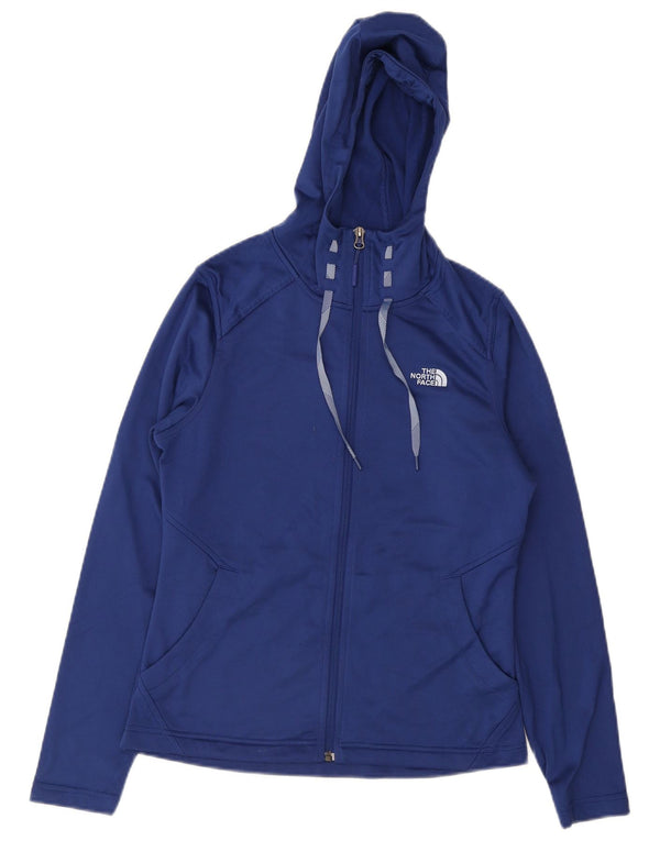 The North Face Womens Zip Hoodie Sweater UK 12 Medium Blue Polyester