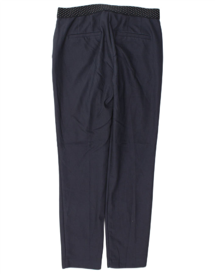 Zara Dame Slim Chino Bukser Small W26 L27 Navy Blue Polyester