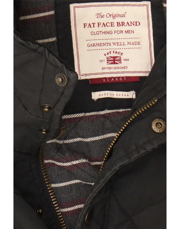 Fat Face Herre quiltet jakke UK 42 XL Sort Polyester