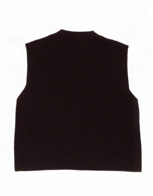 Zara Womens Crop Vest Tank Top UK 10 Small Black Bomuld