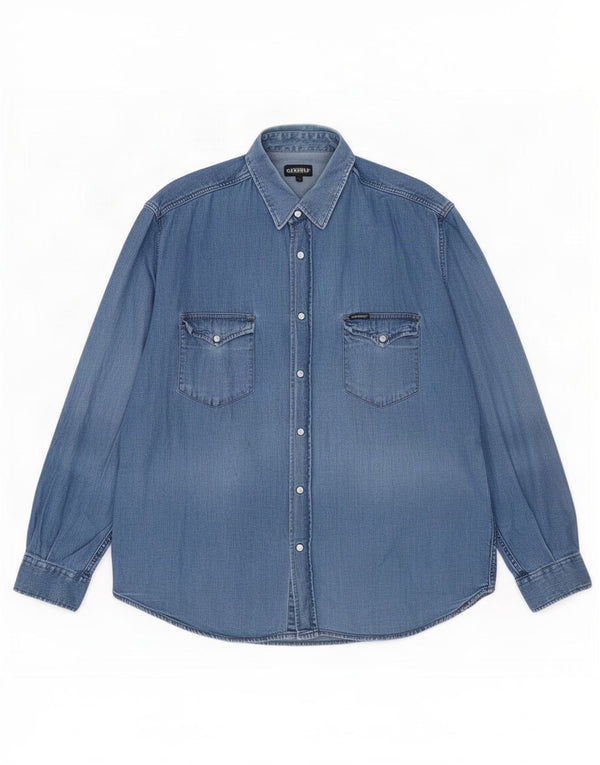 Carrera denimskjorte til mænd 2XL blå bomuld