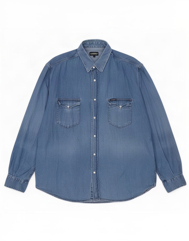 Carrera denimskjorte til mænd 2XL blå bomuld