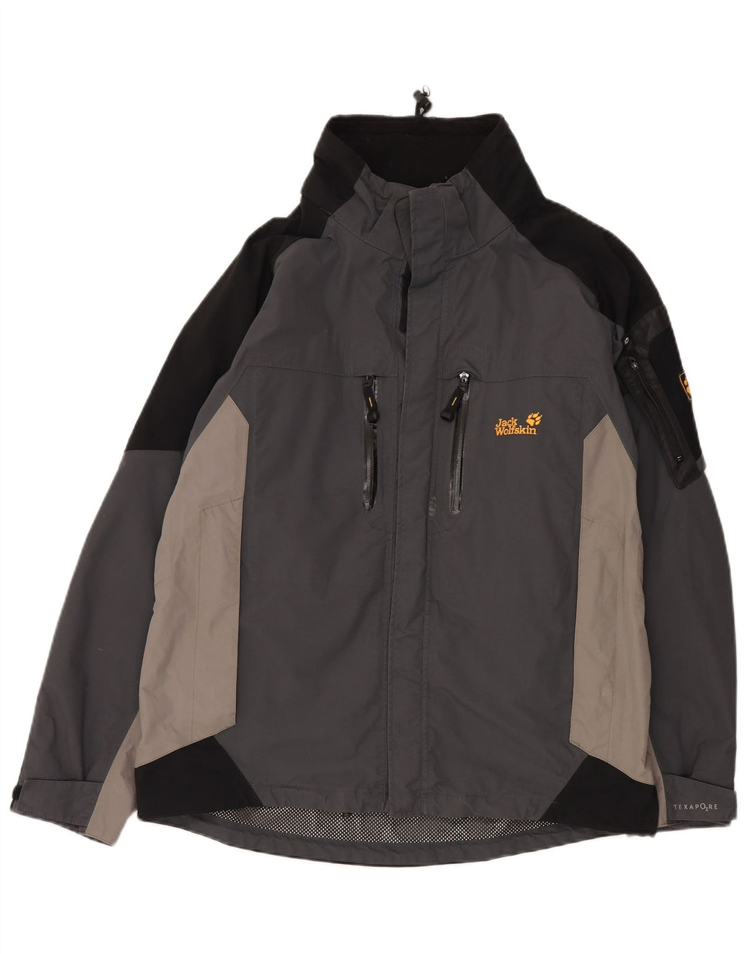 Jack Wolfskin Herre Loose Fit regnjakke UK 34 Small Grey Colourblock