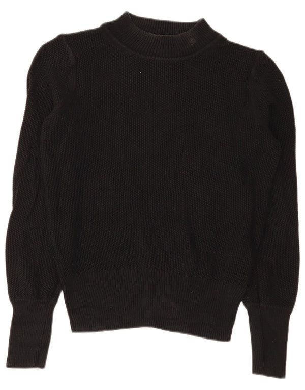 Gap Dame Turtle Neck Jumper Sweater UK 14 Medium Sort Bomuld