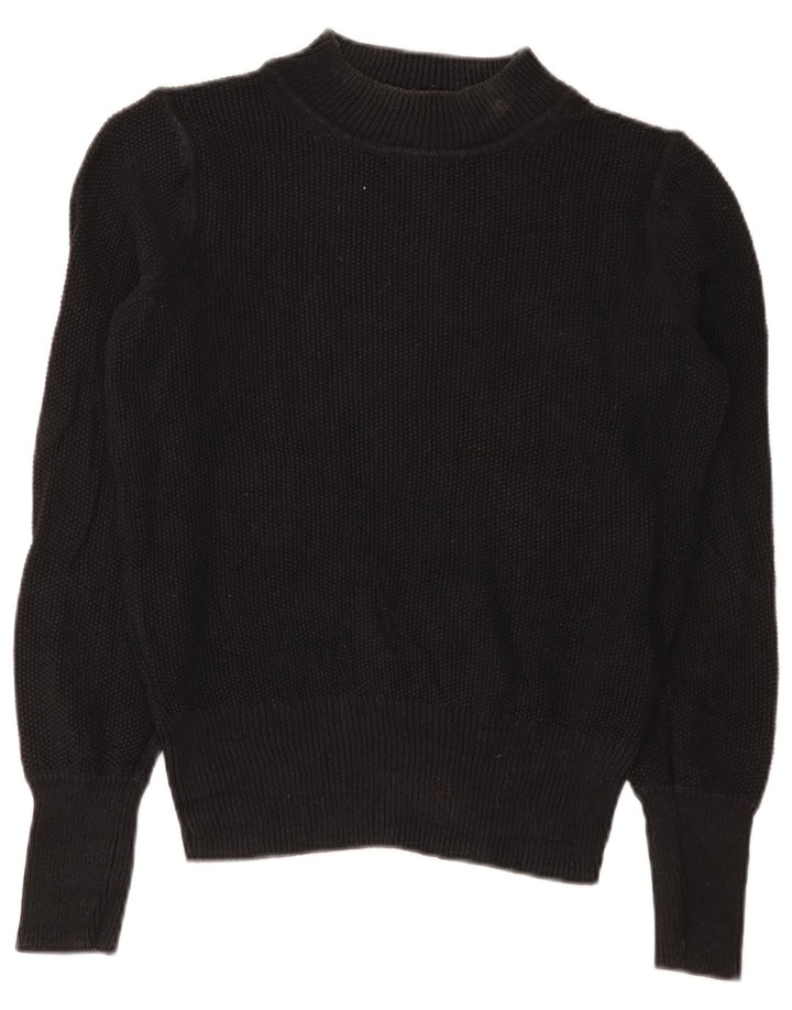 Gap Dame Turtle Neck Jumper Sweater UK 14 Medium Sort Bomuld