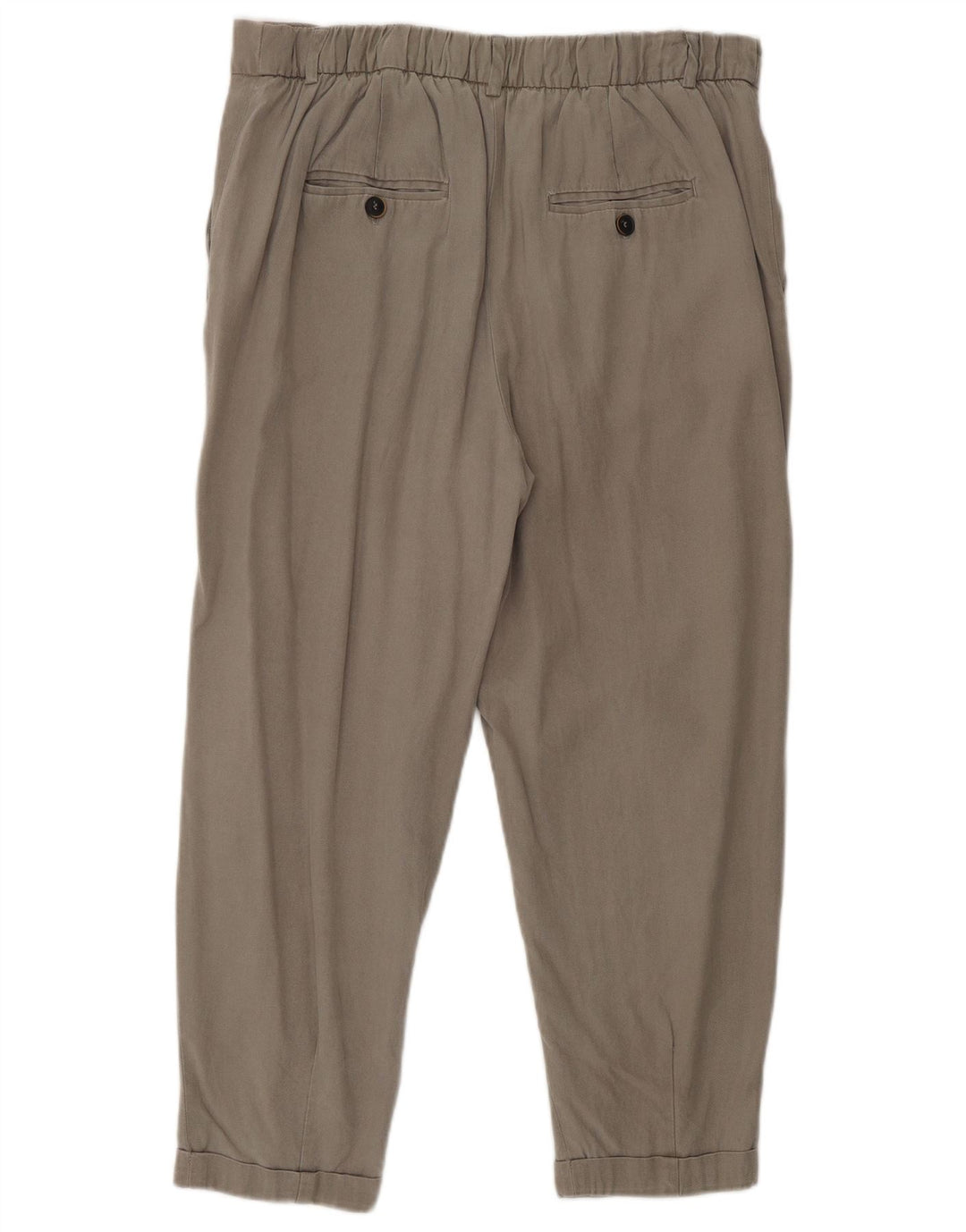 ZARA Dame Cropped Trousers Medium W28 L23 Beige