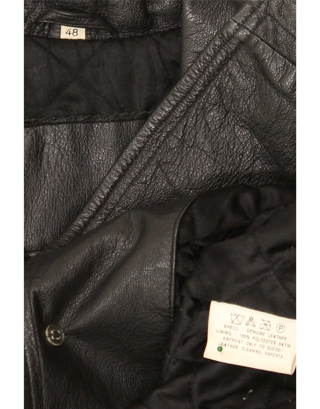 Vintage læderfrakke til kvinder IT 48 XL Sort