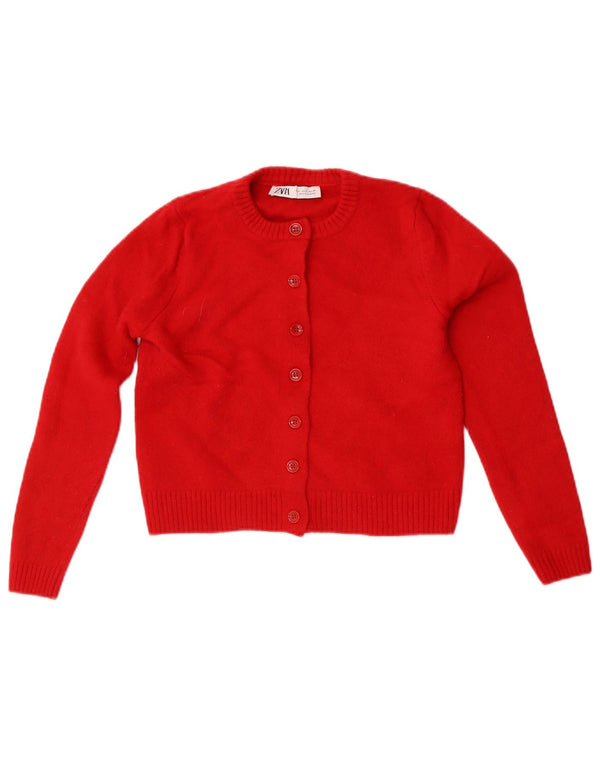 Zara Womens Crop Cardigan Sweater UK 8 Small Red Wool