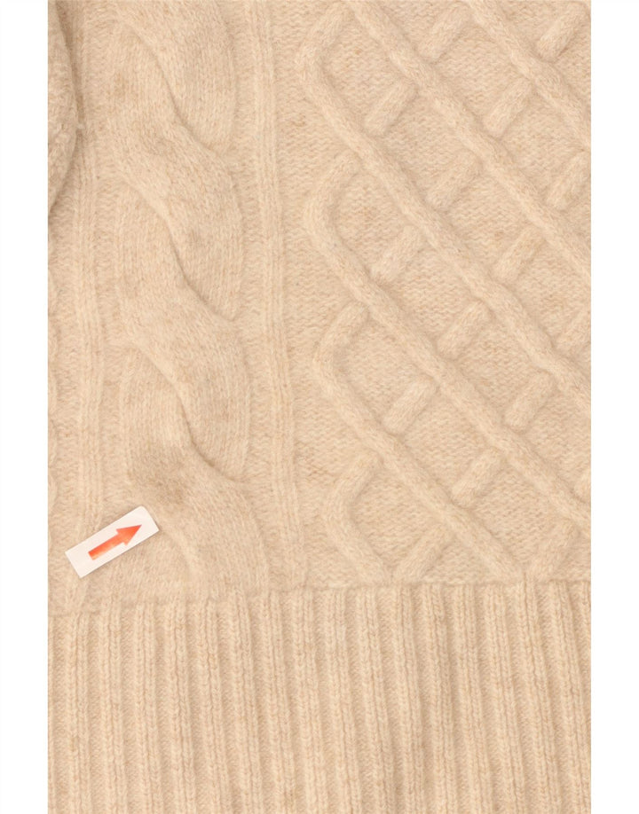 Barbour Dame Jumper Sweater UK 10 Lille Beige Uld