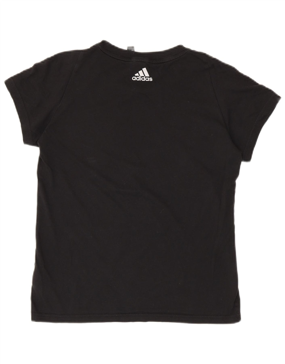ADIDAS Grafisk T-shirt top til kvinder UK 8/10 Lille sort bomuld